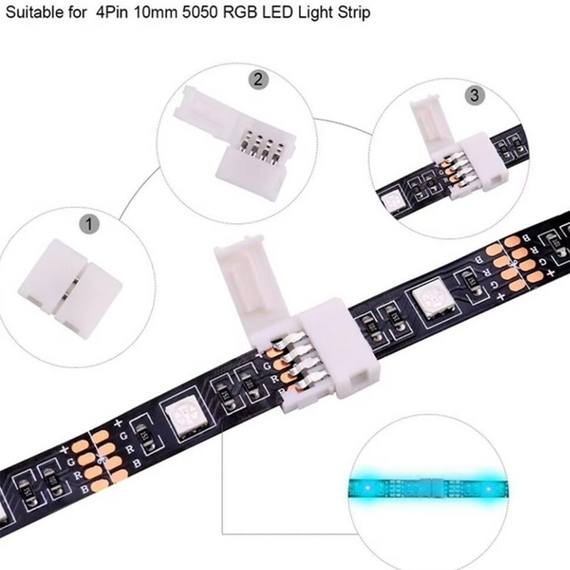 5pcs 4PIN 8mm Led Connector L  - Rgb Led Matrix 8X8 ulasan dan harga